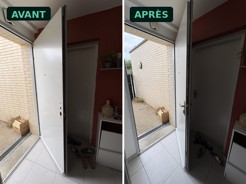 Avant / après : changement d'une serrure 3 points certifiée A2P** à Rouen